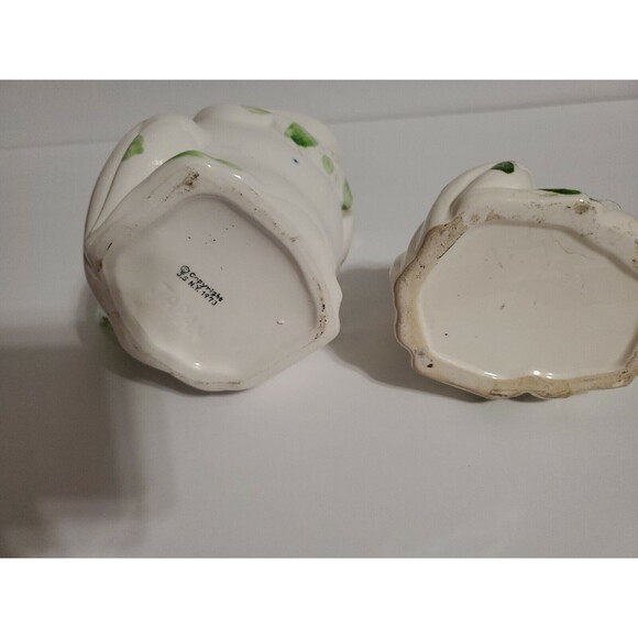 Vintage J S N Y Ceramic Frog Creamer & Lidded Sugar Bowl Japan Nice - Picture 7 of 7